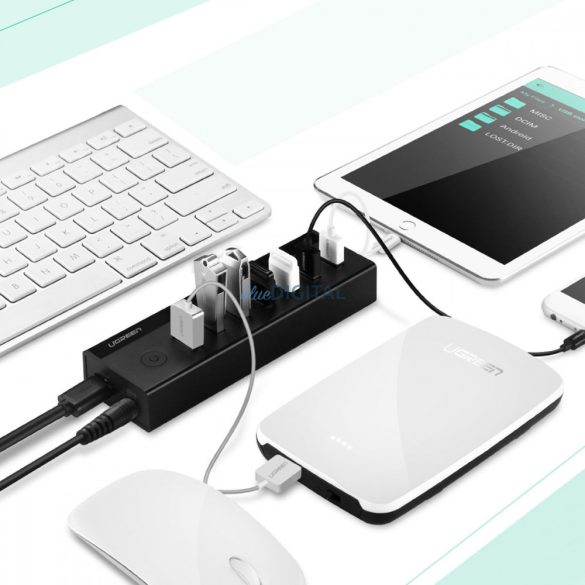 Ugreen multifunkciós HUB 7in1 USB-A - 7xUSB-A 5Gb/s fekete (US219)