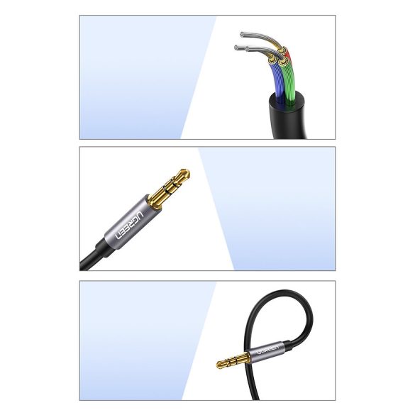 Ugreen adapter kábelhosszabbító aux mini jack 3,5 mm 2m fekete (AV118)