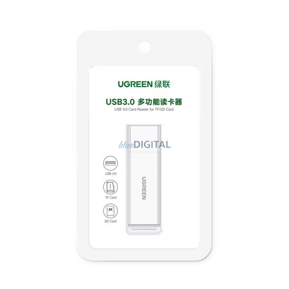 Ugreen hordozható USB 3.0 TF / SD kártyaolvasó fekete (CM104)