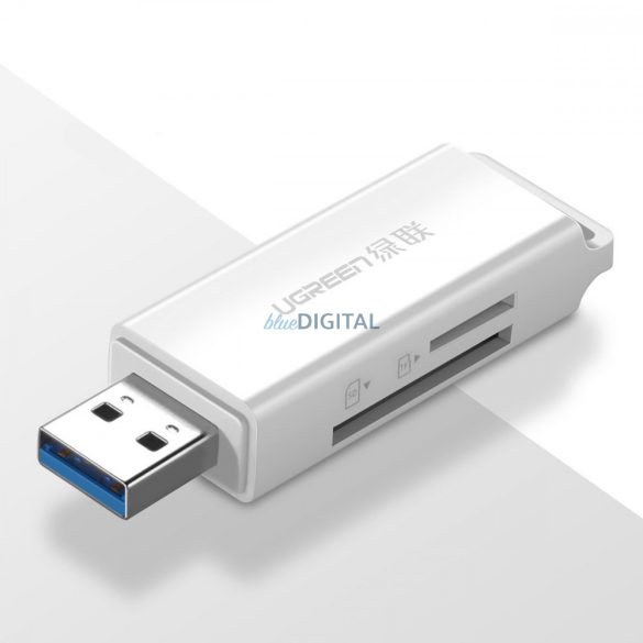 Ugreen hordozható TF/SD kártyaolvasó USB 3.0 fehér (CM104)