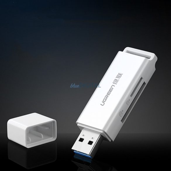 Ugreen hordozható TF/SD kártyaolvasó USB 3.0 fehér (CM104)