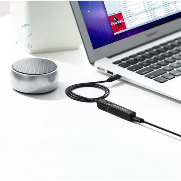 Ugreen Bluetooth 4.2 Receiver audio adapter 3,5 mm-es port Fekete (40761 CM107)