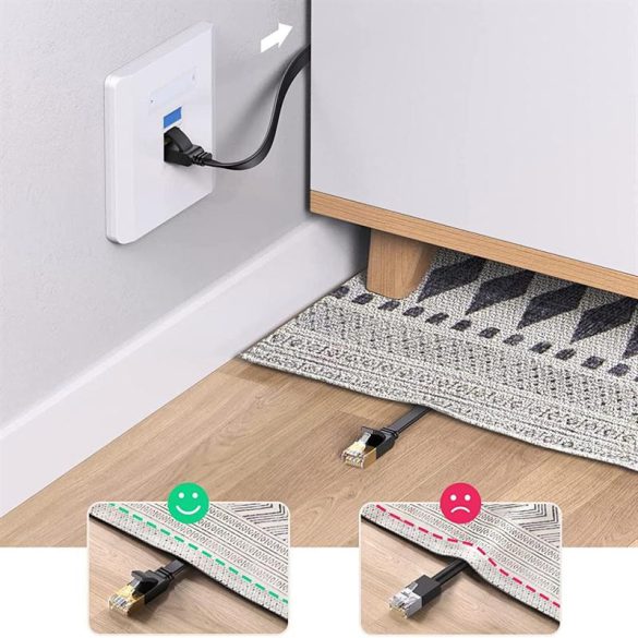 Ugreen Flat Lan Ethernet Cat. 6 8m fekete (NW102)