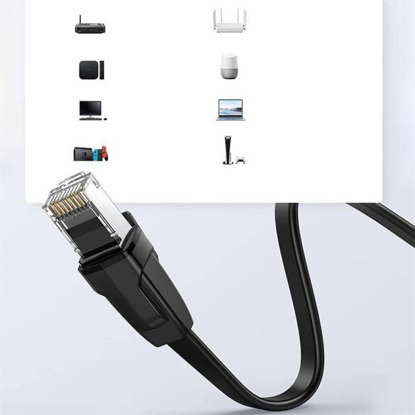 Ugreen Flat Lan Ethernet Cat. 6 8m fekete (NW102)