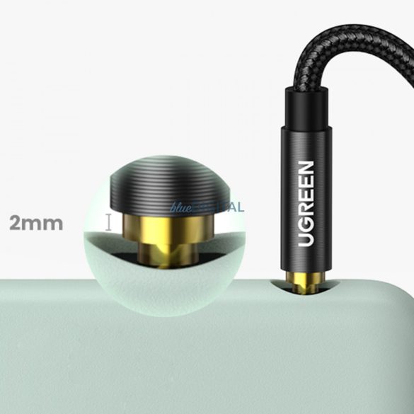 Ugreen audiokábel AUX egyenes mini jack 3,5 mm 1m fekete (AV112)