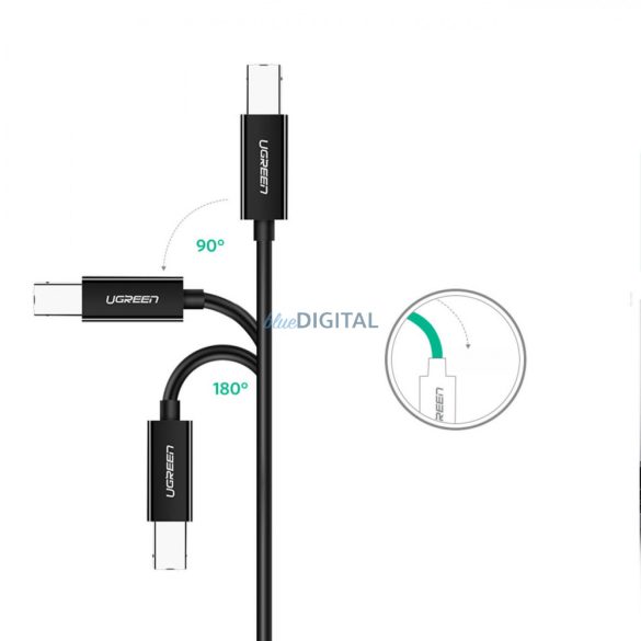 Ugreen nyomtatókábel USB-C - USB-B 480Mb/s 2m fekete (US241)