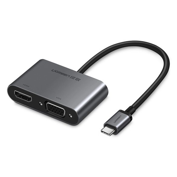 Ugreen CM162 dokkoló USB-C - HDMI / VGA / USB-A 3.0 / USB-C PD adapter - szürke