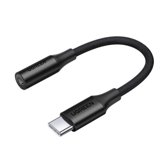 Ugreen 3,5 mm Mini csatlakozó USB type-c fejhallgató-adapter 10cm fekete