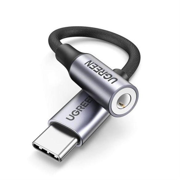 Ugreen 3,5 mm Mini csatlakozó USB type-c fejhallgató-adapter 10cm fekete