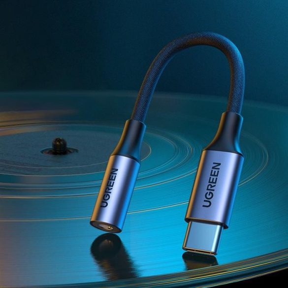 Ugreen 3,5 mm Mini csatlakozó USB type-c fejhallgató-adapter 10cm fekete