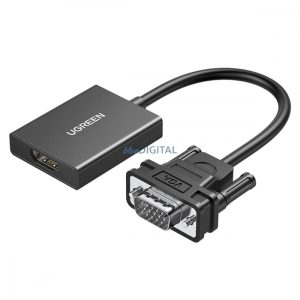 Ugreen adapter kábel VGA (férfi) - HDMI (női) 0.15m fekete (CM513)