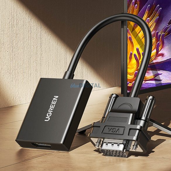 Ugreen adapter kábel VGA (férfi) - HDMI (női) 0.15m fekete (CM513)