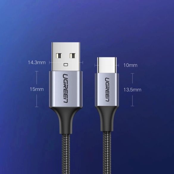 Ugreen US288 USB-A - Type-C kábel QC 3A 0.25m - szürke