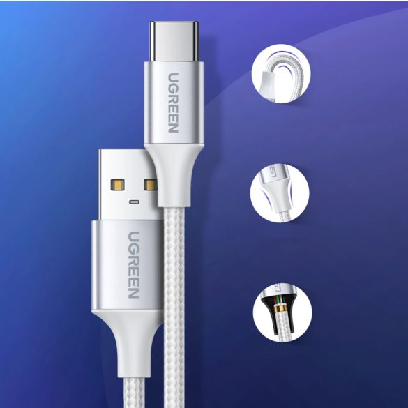 Ugreen US288 USB-A - Type-C kábel QC 3A 0.5m - fehér