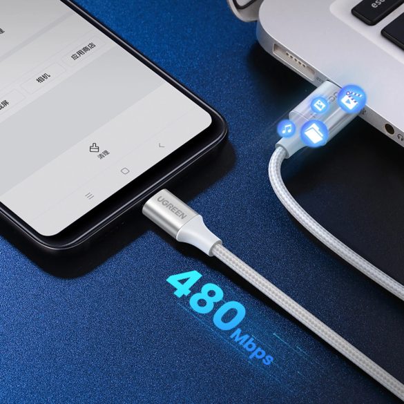 Ugreen US288 USB-A - Type-C kábel QC 3A 2m - fehér