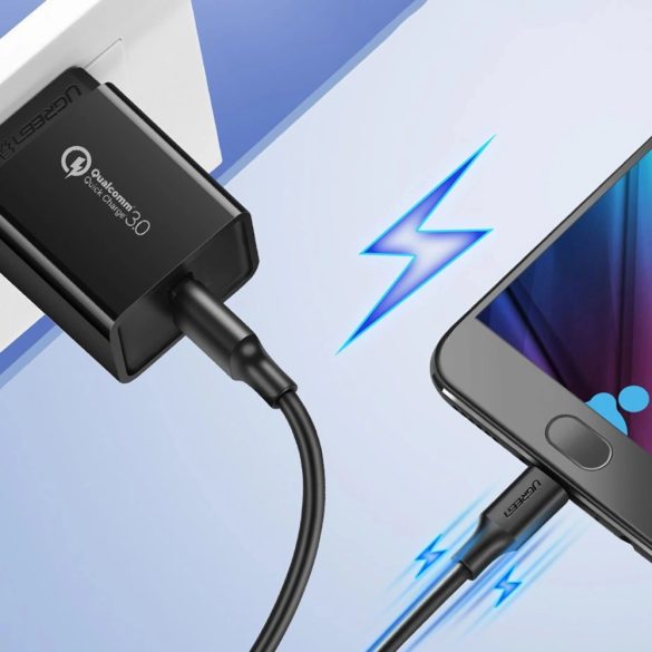 Ugreen US289 USB-A - microUSB kábel 3A 0.25m - fekete