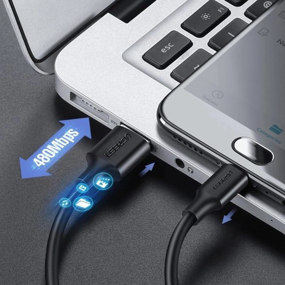 Ugreen US289 USB-A - microUSB kábel 3A 0.25m - fekete