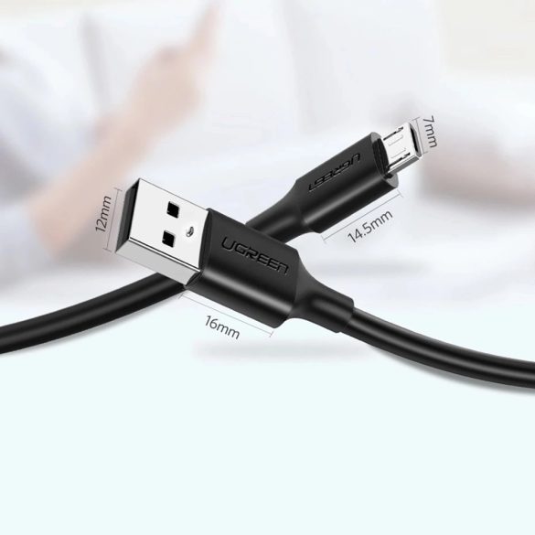 Ugreen US289 USB-A - microUSB kábel 3A 0.5m - fekete