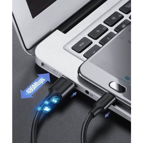 UGREEN USB 2.0 A-Micro USB kábel nikkelezést 1.5m (fekete)
