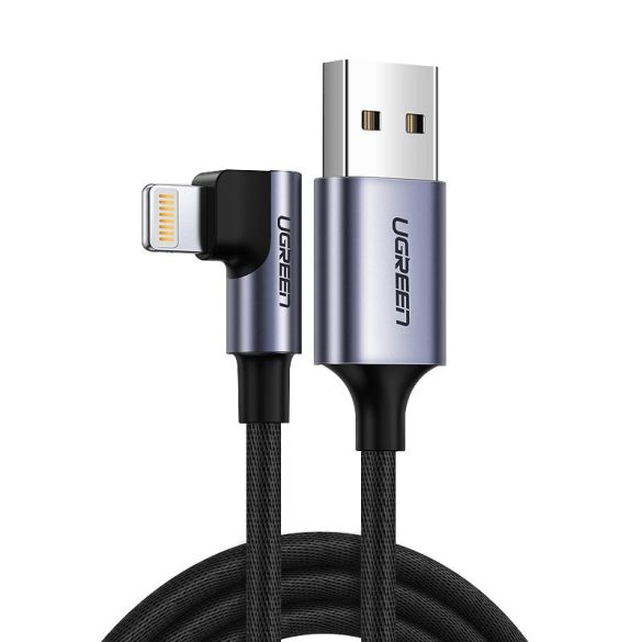 UGREEN Lightning USB 2.0 kábel (90 ° szög) Fekete 1M
