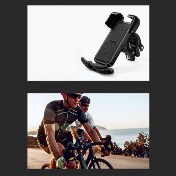 Ugreen kerékpáros rögzítő telefon tartó (használható kerékpár és motorkerékpár) fekete (LP494 fekete)