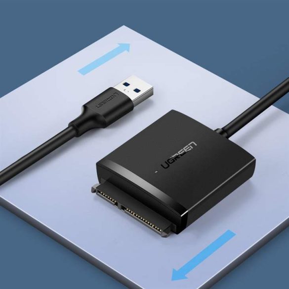 Ugreen adapter átalakító HDD SSD 2,5 '' / 3,5 '' SATA III 3,0 - USB 3.2 Gen 1 (SuperSpeed ??USB 5 Gbps) fekete (60561 CM257)