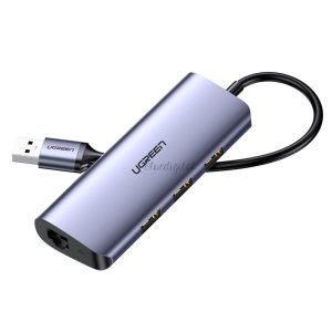 Ugreen multifunkciós adapter hub USB type-c - 3 x USB / Ethernet RJ-45 / Micro USB szürke (cm252)