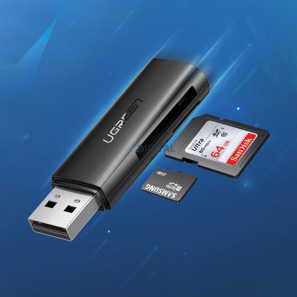 Ugreen CM264 USB 3.0 SD/TF kártyaolvasó - fekete