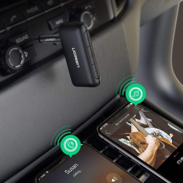 Ugreen Bluetooth audio vevő AUX mini jack az autó fekete (70303)