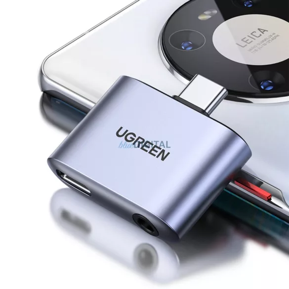 Ugreen CM231 USB-C mini jack 3,5 mm-es audio adapter - szürke