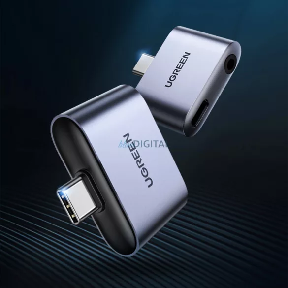 Ugreen CM231 USB-C mini jack 3,5 mm-es audio adapter - szürke