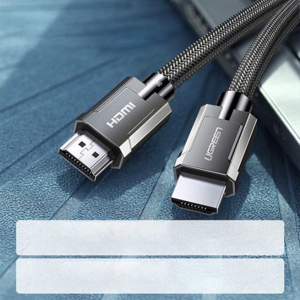 Ugreen HDMI 2.1 kábel 8K 60 Hz / 4K 120 Hz 3D 48 Gbit HDR VRR QMS ALLM eívelt  QFT 2 m szürke (HD135 70321)