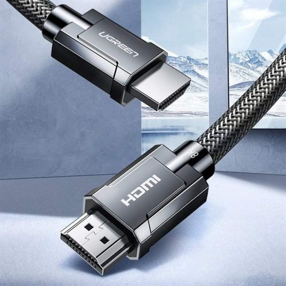 Ugreen HDMI 2.1 kábel 8K 60 Hz / 4K 120 Hz 3D 48 Gbit HDR VRR QMS ALLM eívelt  QFT 2 m szürke (HD135 70321)