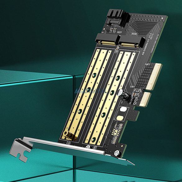 Ugreen bővítőkártya adapter PCIe 3.0 x4 M.2 NVMe meghajtóra fekete (CM302)
