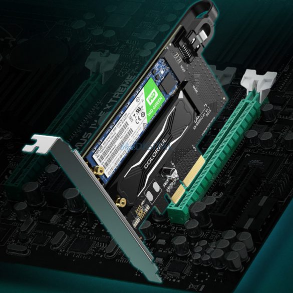 Ugreen bővítőkártya adapter PCIe 3.0 x4 M.2 NVMe meghajtóra fekete (CM302)