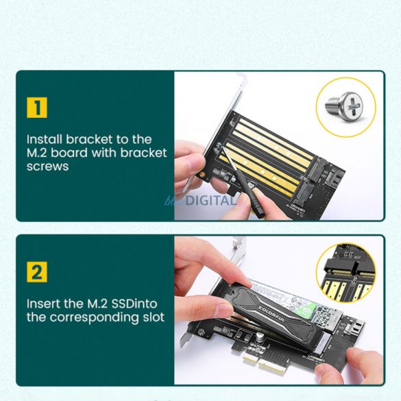 Ugreen bővítőkártya adapter PCIe 3.0 x4 M.2 NVMe meghajtóra fekete (CM302)