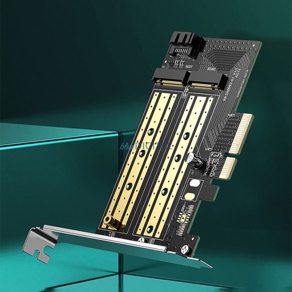 Ugreen bővítőkártya adapter PCIe 3.0 x4 SSD M.2 M-Key / M.2 B-Key fekete (CM302)