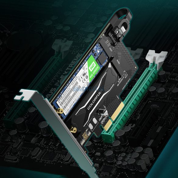 Ugreen bővítőkártya adapter PCIe 3.0 x4 SSD M.2 M-Key / M.2 B-Key fekete (CM302)