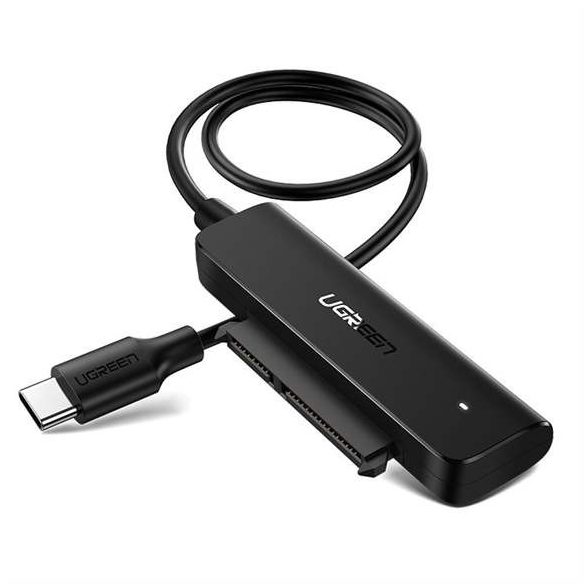 Ugreen adapter átalakító HDD SSD 2,5 '' SATA III 3,0 - USB Type-c 3.2 Gen 1 (SuperSpeed ??USB 5 Gbps) fekete (70.610 CM321)