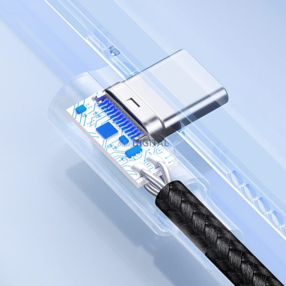 Ugreen 90°-os szögletes USB C - USB 2.0 kábel 480Mbps 3A 3m fekete (US176)