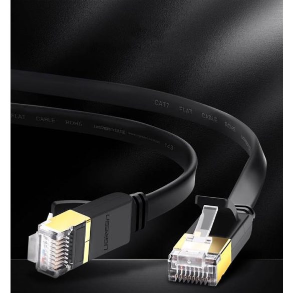 UGREEN Cat 7 STP hálózati kábel lapos kialakítás 3m (fekete)