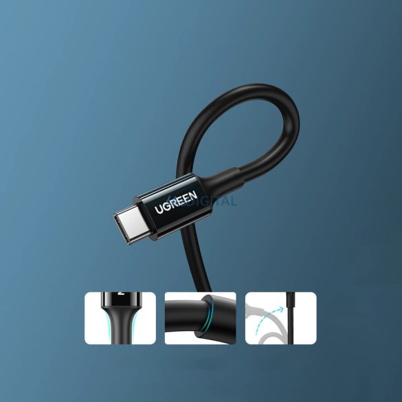 Ugreen US300 USB-C / USB-C 480Mb/s 5A 2m hosszú kábel - fekete