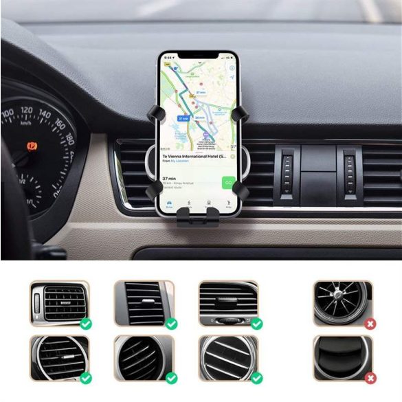 Ugreen Gravity Drive-Air Vent autós tartó Phone Holder fekete