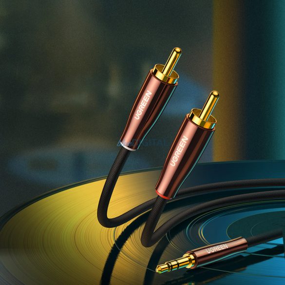 Ugreen audio kábel 3.5 mm mini jack (apa) - 2RCA (apa) 2m réz (AV170)