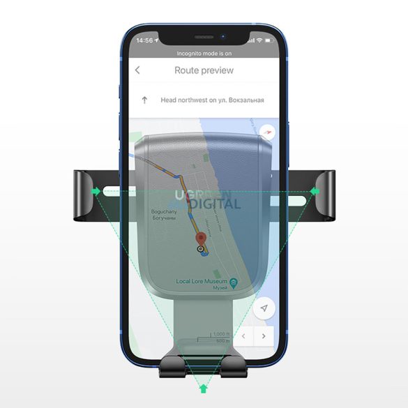 Ugreen Gravity telefontartó műszerfalra cockpit fekete (LP200 60990B)