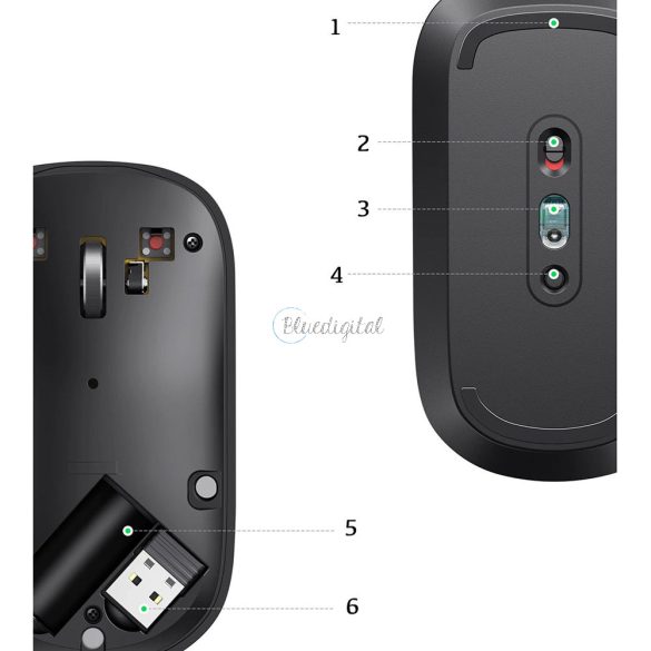 Ugreen Handy vezeték nélküli usb egér fekete (MU001)