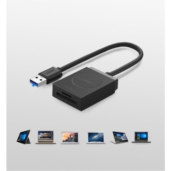 Ugreen SD / micro SD kártyaolvasó USB 3.0 fekete (20250)