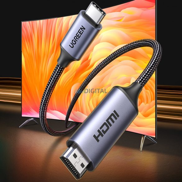 USB C - HDMI 2.1 8K 60Hz kábel 1.5m Ugreen CM565 - Szürke