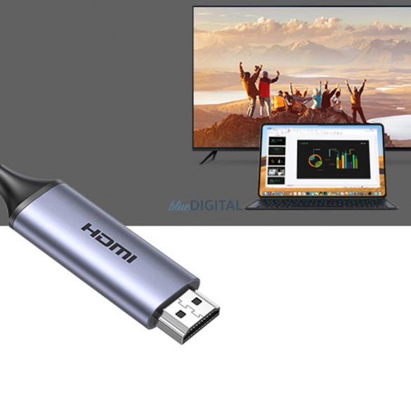 USB C - HDMI 2.1 8K 60Hz kábel 1.5m Ugreen CM565 - Szürke