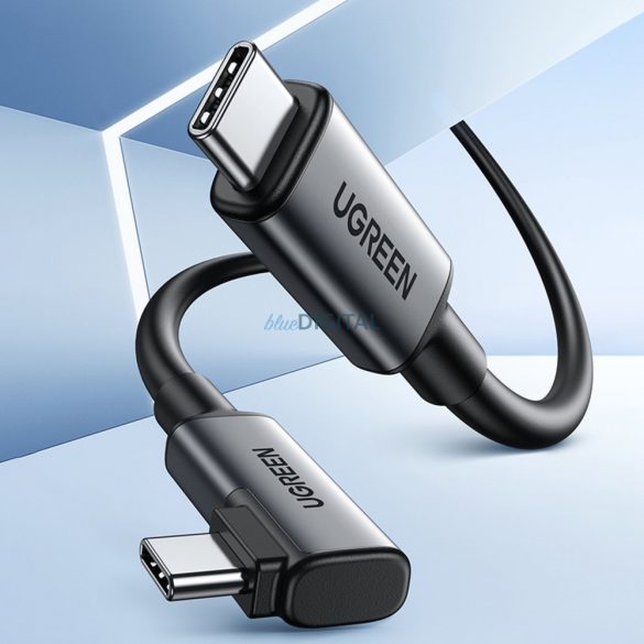 Ugreen szögletes USB C típusú kábel - USB C típusú kábel töltéshez 60W / adatátvitel VR szemüveg támogatással 5m fekete (US551)